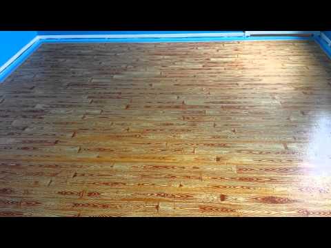 Painted Plywood Floors - Basketball Court - Applying the Gel Stain Follow-Up