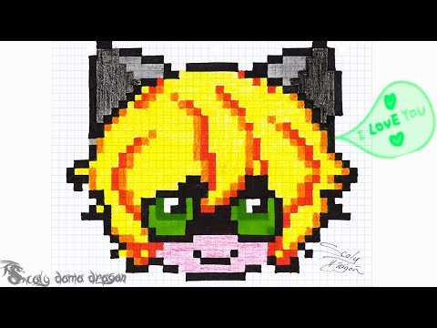 Painting Pixel art adrien chibi Miraculous Ladybug / Pintando adrien cuadricula