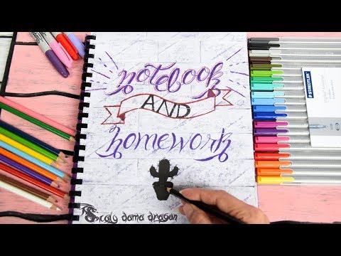 Painting notebook cover hand lettering / Caligrafia Bonita para tus cuadernos