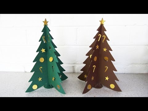 Paper Christmas tree DIY - learn how to make this Christmas craft from template - EzyCraft