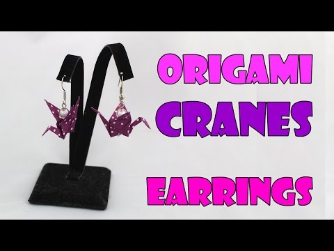 Paper Origami Earrings Cranes/Swans (Origami Jewelry) Instructions