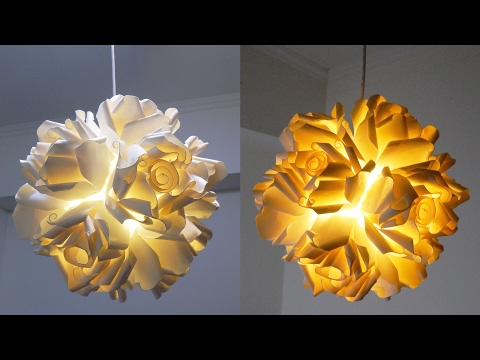 Paper cup rose light - how to make a flower pendant lamp from paper cups - EzyCraft