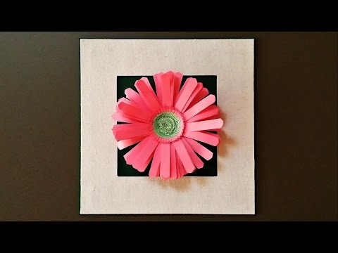 Paper flower in a frame - learn how to make a framed Gerbera daisy craft - EzyCraft