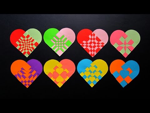 Paper heart tutorial - make woven hearts for gifts, bookmarks and decor - EzyCraft