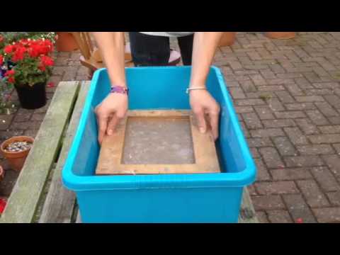 Paper making - homemade deckle and mold