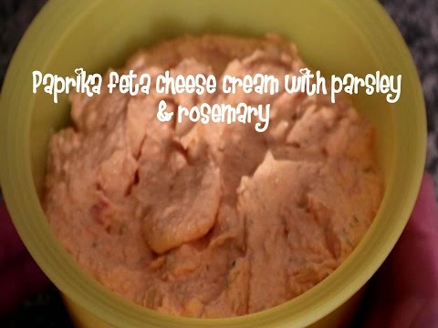 Paprika feta cheese cream with parsley &amp;amp; rosemary recipe