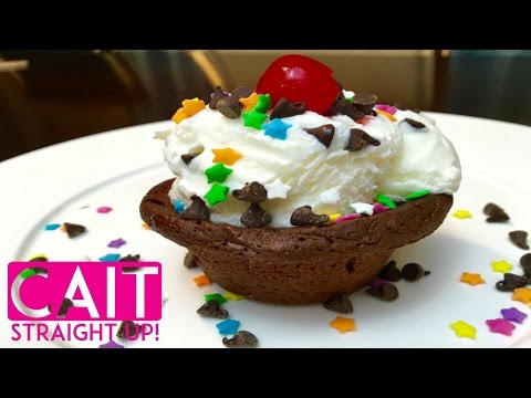 Peanut Butter Brownie Bowl From Scratch For Sundae | Birthday Video | Cait Straight Up