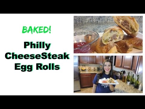 Philly Cheese Steak Eggrolls: Baked Not Fried | Game Day Favorite | Cait Straight Up