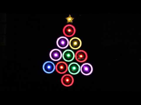 Pie Tin Christmas tree with GE Color Effects Lights