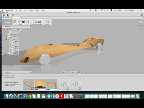 Pine wood derby Render in fusion 360