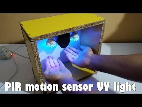 Pir motion sensor with ultraviolet light for hand washing- uv hand washing