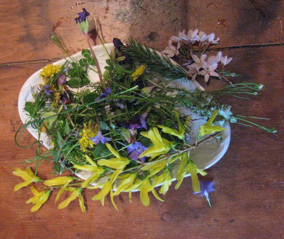 Plate of Flower Leaves-Dutch Dying Eggs 4-15-14.JPG