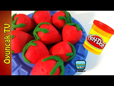 Play Doh Oyun Hamuru ile &amp;Ccedil;ilek Yapımı - Play Doh Strawberries