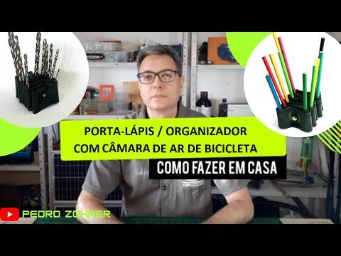 Porta L&aacute;pis/ organizador com c&acirc;mara de ar de bicicleta