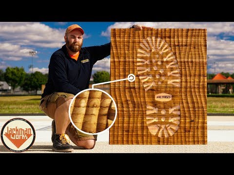 Power Carved Giant &amp;quot;Boot Print&amp;quot; Wood Wall Art Panel