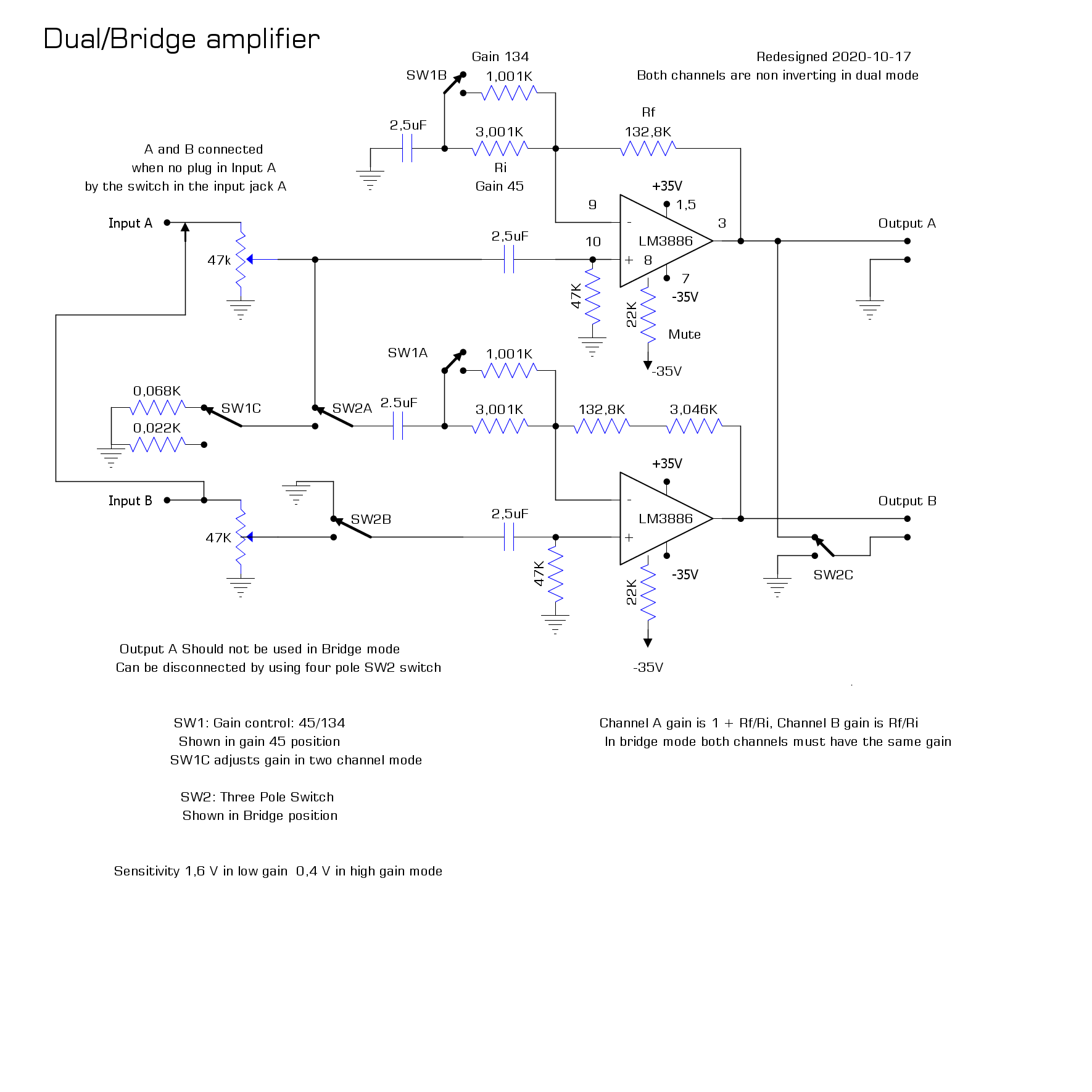 Power amp 3886 Main circuit noninvert.png