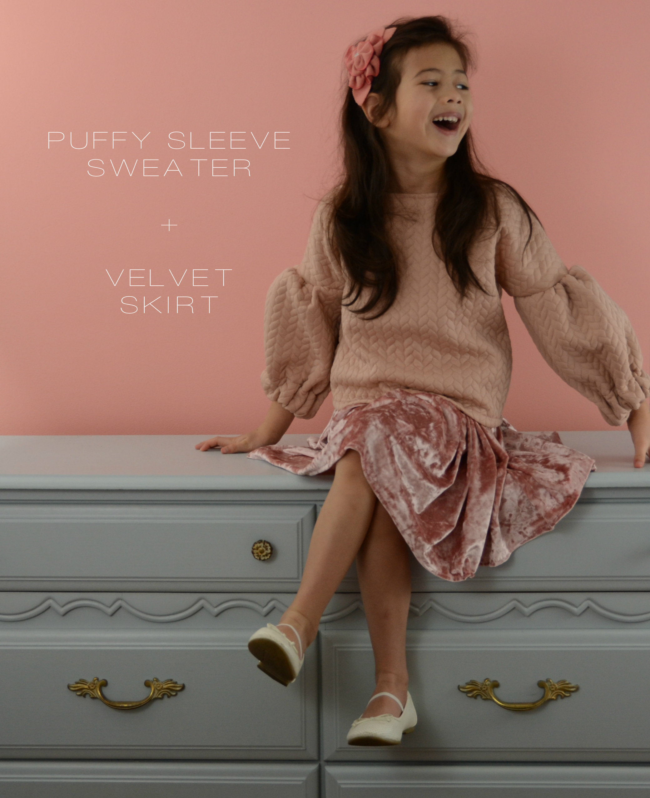 Puffy Sleeve Sweater + Velvet Skirt 00.jpg