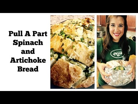 Pull Apart Spinach &amp;amp; Artichoke Bread: Game Day Favorite | Cait Straight Up