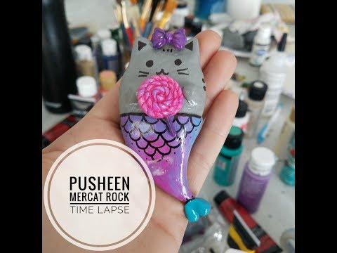 Pusheen Inspired Mermaid Cat - Time Lapse