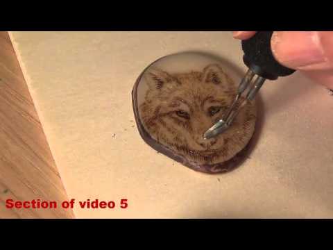 Pyrography: How to Burn a Wolf on a Tagua Nut Slice  [2-5 of 5]