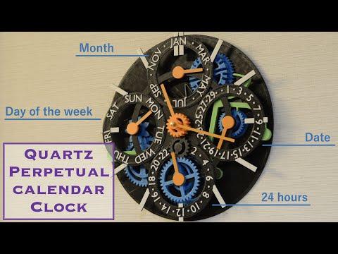 Quartz-movement based perpetual calendar clock