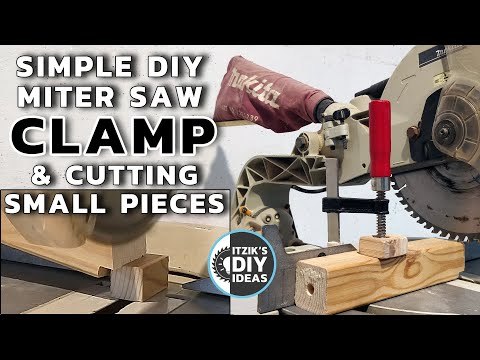 Quick &amp;amp; Simple Homemade Miter Saw Clamp | Cutting Very Small Pieces | DIY Saw Vertical Clamp