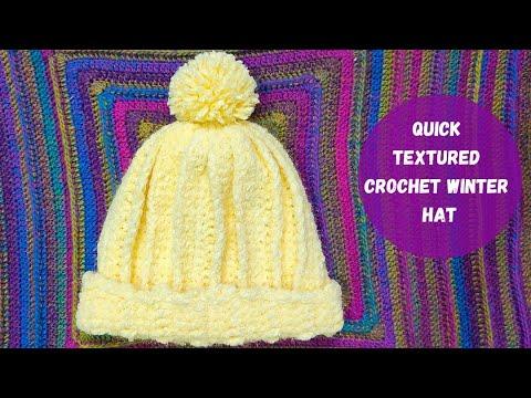 Quick Textured Crochet Winter Hat