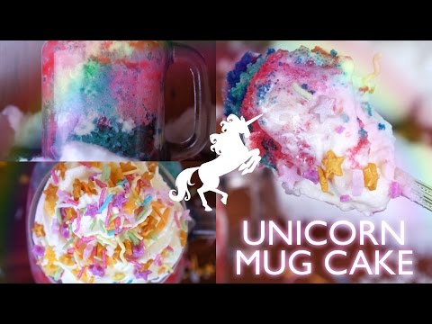 Rainbow Unicorn Microwave Mug Cake with White Chocolate - 2 Minute - Treat Factory