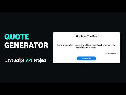 Random Quote Generator for Website using HTML CSS &amp; JavaScript || JavaScript API Project