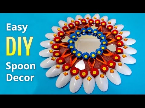 Recycled DIY Projects : How to Make DIY Plastic Spoons &amp;amp; Mirror Wall Decor | Easy Kids Activities