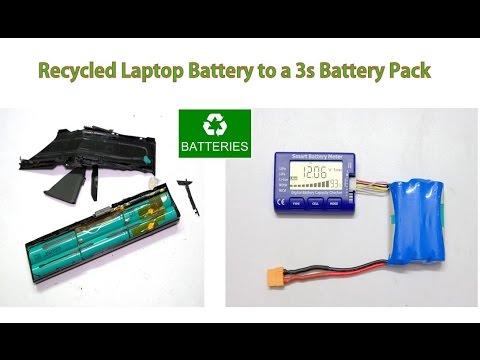 Recycled Laptop Battery to 3S - 18650 Battery Pack