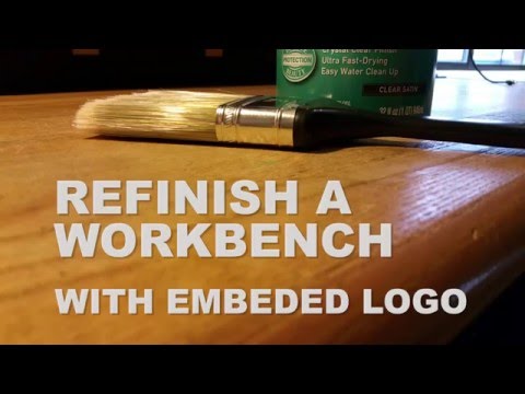 Refinish a workbench and embed a logo