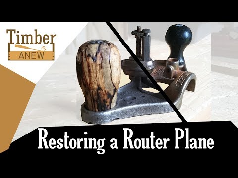 Restoring a Router Plane and turning new handles on the Spring Pole Lathe - Tool Restoration