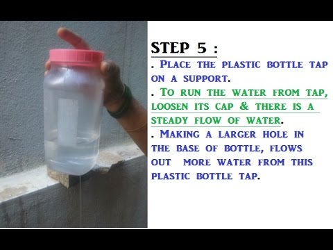 Reusing the old or used plastic bottle as tap. A creative way to reuse old plastic bottles.