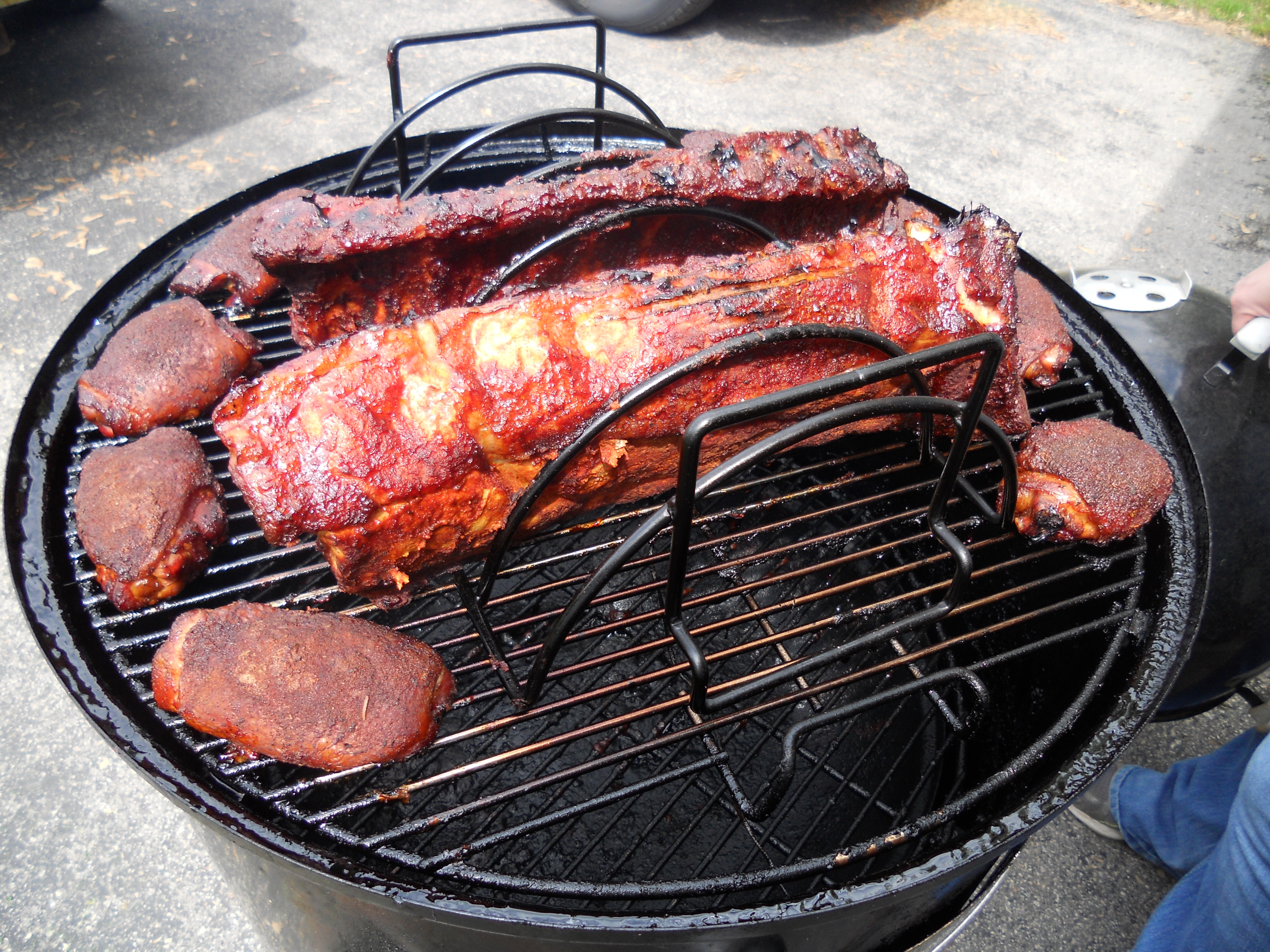 Ribs half way done.JPG