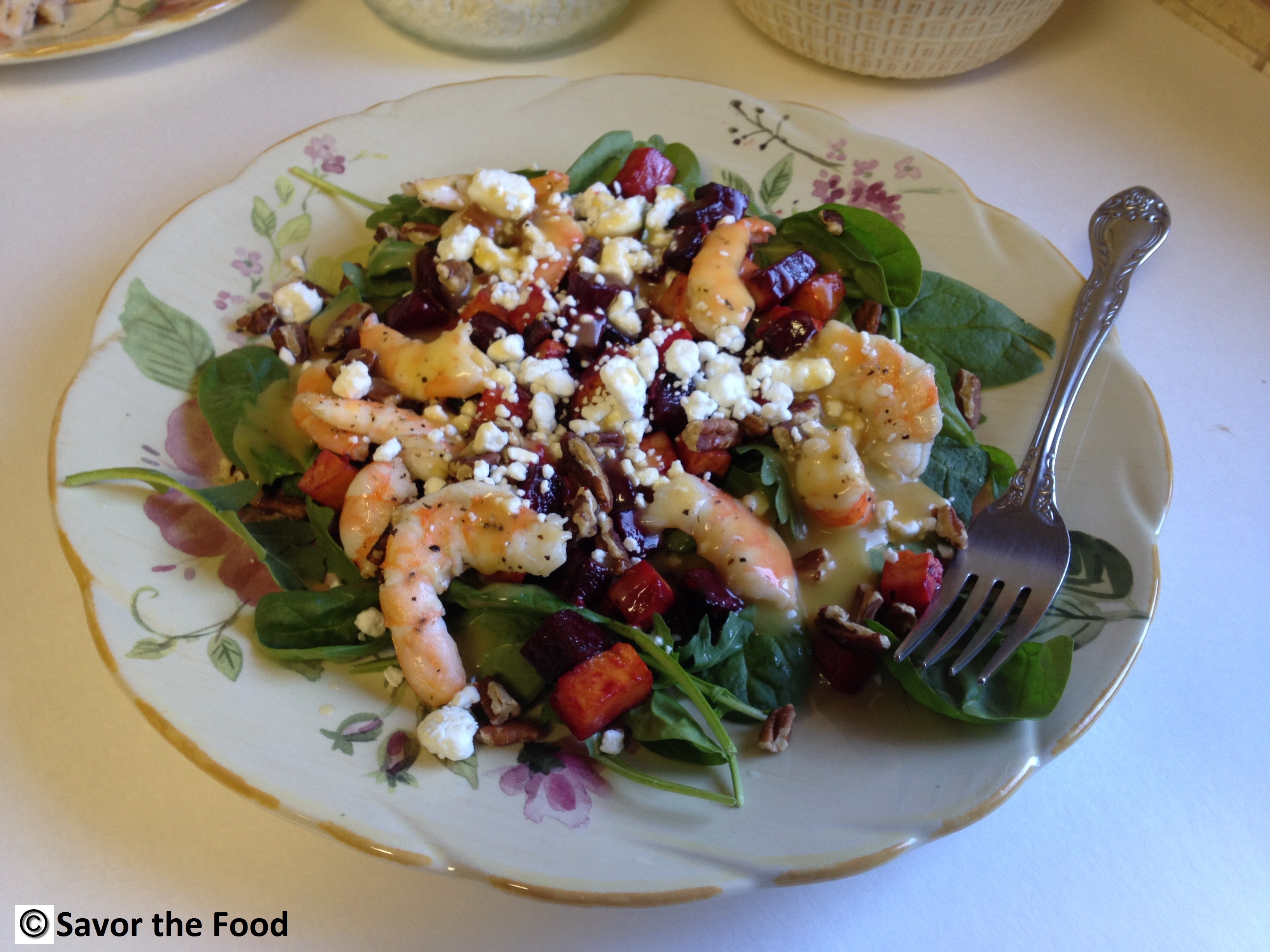 Roasted Beet, Sweet Potato, Mixed Greens and Shrimp Salad.jpg