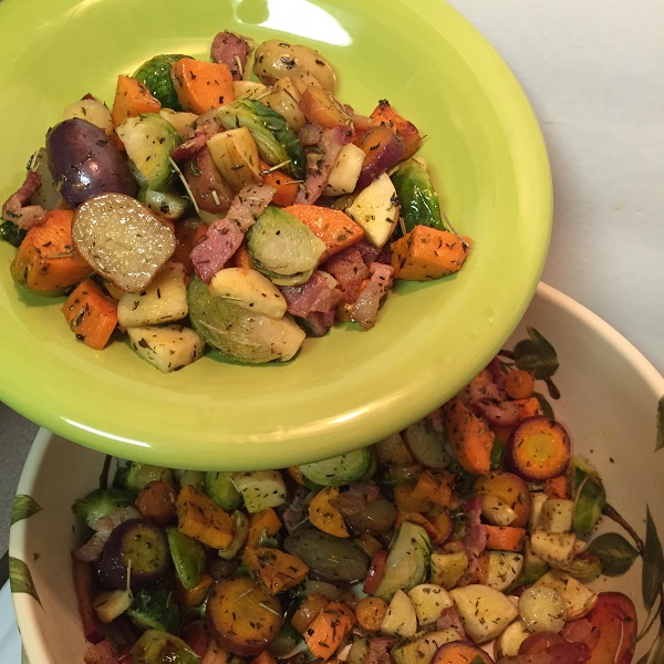 Roasted Root Vegetables with Brussels sprouts and Bacon.JPG