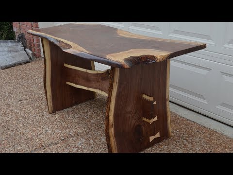 Rustic Walnut Slab Farm House Dining Table