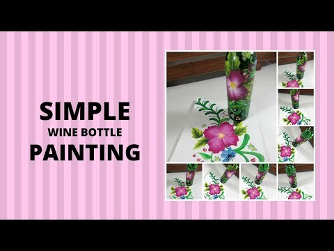 SIMPLE WINE BOTTLE PAINTING | Recycling | Tutorial | Aressa1 | 2020