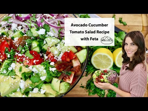 Salad Your Tastebuds Will LOVE | Avocado Cucumber Tomato Salad Recipe with Feta