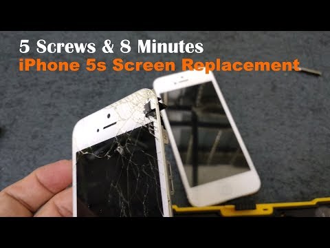 Satisfying Fix 5 Screws and 8 Minutes - iPhone 5s Cracked Screen Replacement