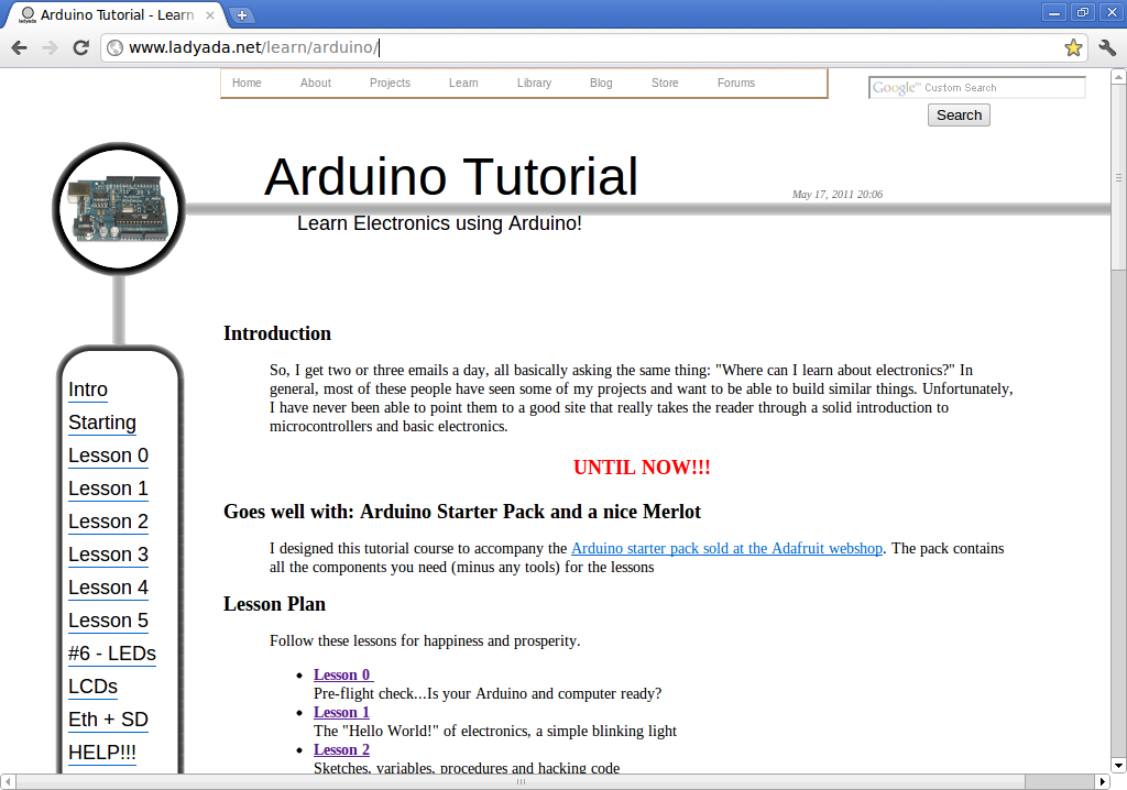 Screenshot-Arduino Tutorial - Learn electronics and microcontrollers using Arduino! - Chromium.png