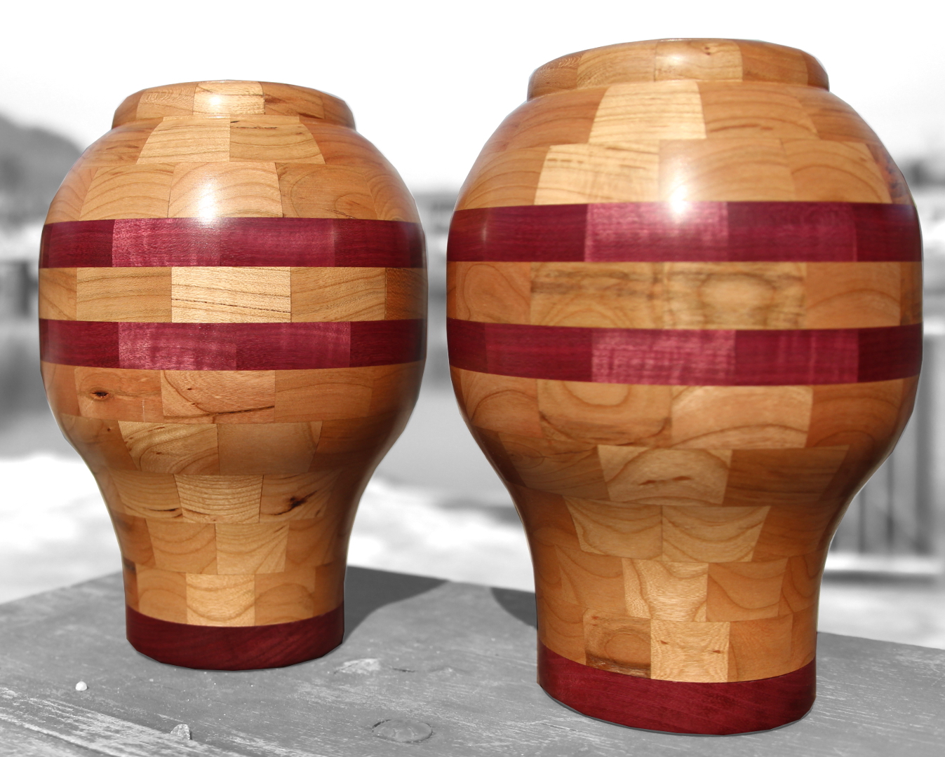 Segmented cherry urns 1.JPG