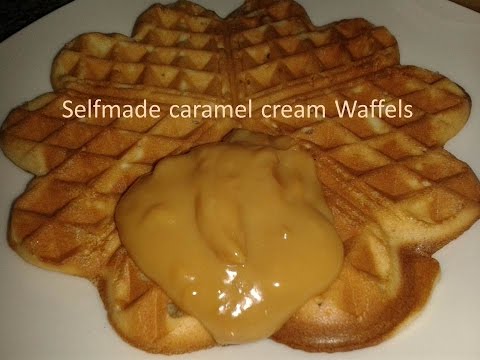 Selfmade caramel cream waffels recipe