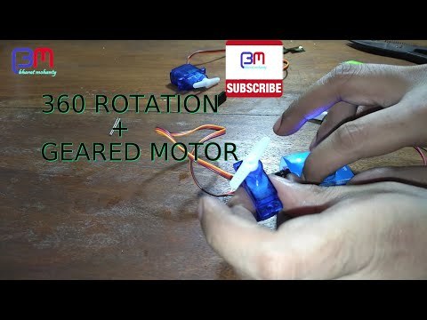 Servo modification to 360&deg; rotation and geared motor