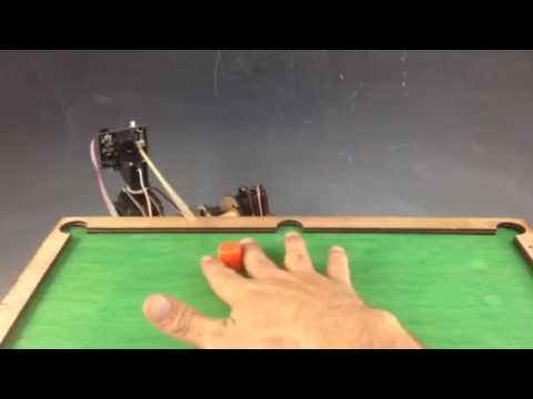 Shooting mechanism tracking the &amp;quot;cue ball&amp;quot;