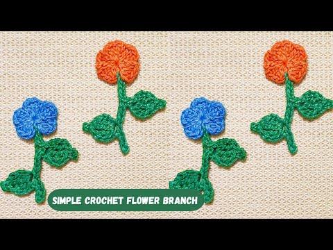 Simple Crochet Flower Branch Stem