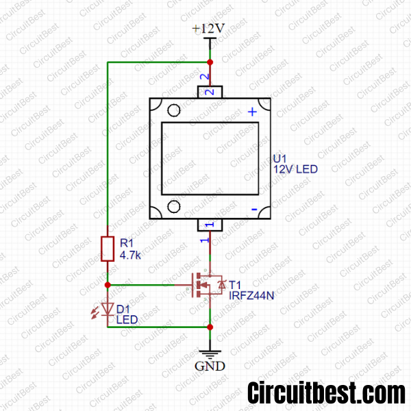 Simple LED Flasher Circuit with IRFZ44N MOSFET.png