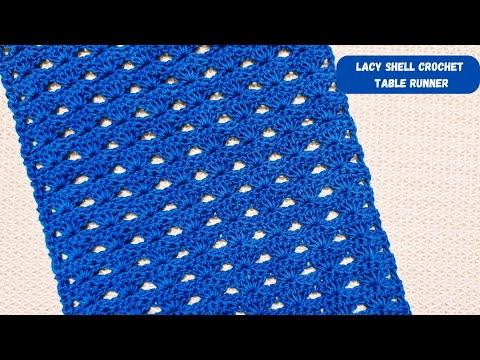 Simple and Easy Lacy Shell Crochet Table runner