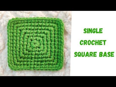 Single Crochet SQUARE BASE for Bags and Baskets